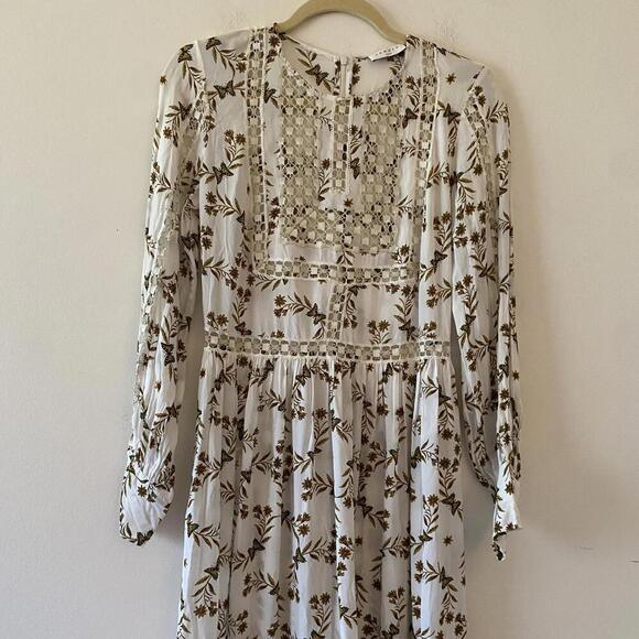 SANDRO cream floral long sleeve maxi dress - Picture 5 of 9